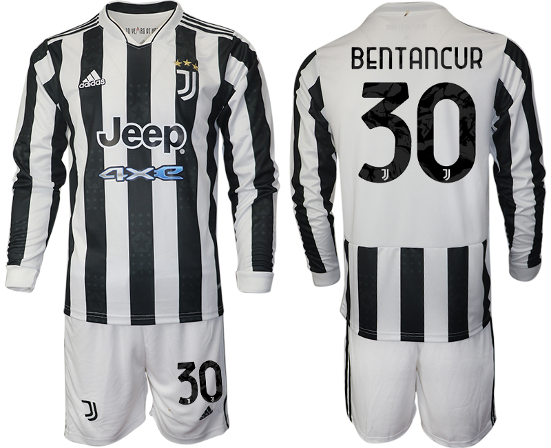 Cheap Men 2021-2022 Club Juventus home white Long Sleeve 30 Adidas Soccer Jersey
